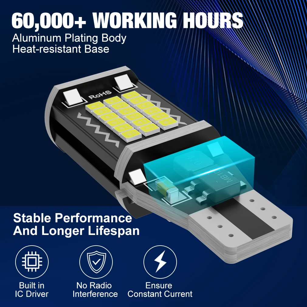 T15 LED  , W16W LED Canbus,  , 3570S, 912 921 , ڵ  , ڵ  6000K, 2 