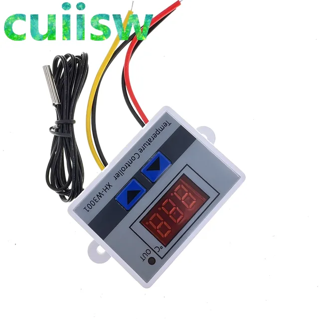 Thermostat Numérique XH-W3001 – Plage -50 à 110°C, 1500W Max, Sonde NTC 10K, 12V/110-220V