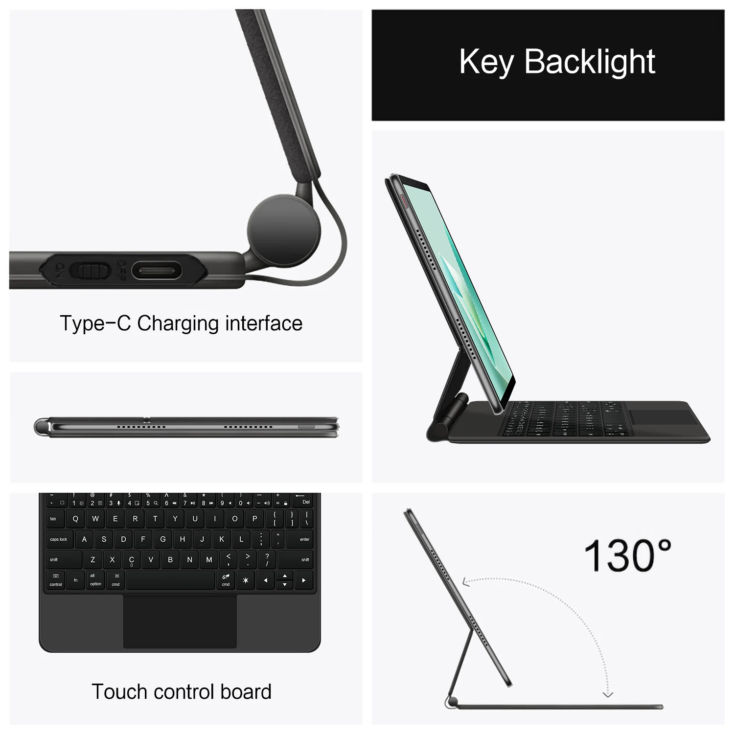 HUWEI Folio Magic Keyboard for Huawei MatePad 11.5 S MatePad 11.5S 11.5" Tablet Case Smart Floating Design Keyboard Cover