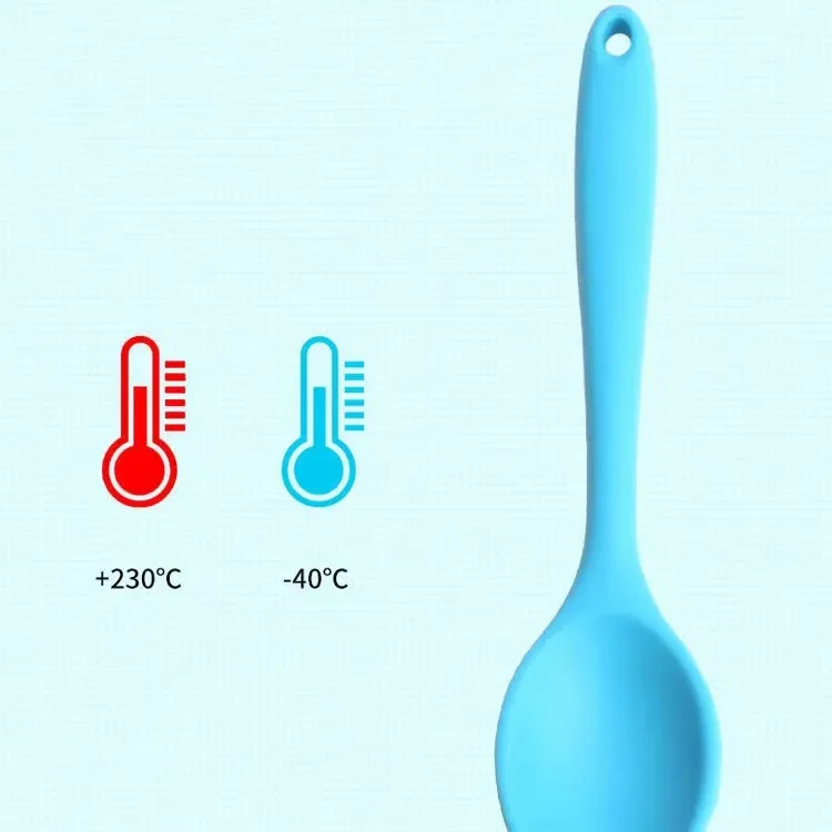 Thermostability Silicone Long-Handled Soup Spoon Tableware Solid Color Child Kitchen Silicone Flatware Utensils Accessories silicone spoon,soup spoon