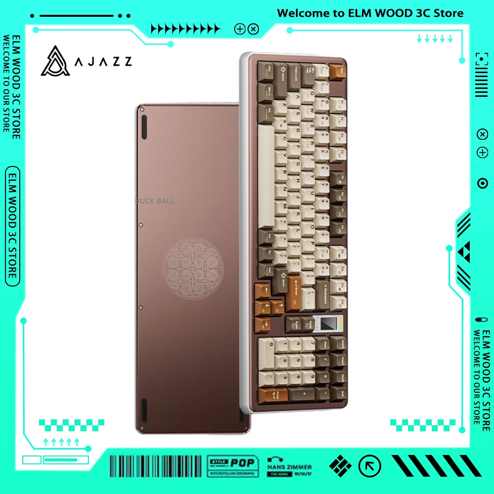 

Клавиатура Ajazz Ac100 Механическая с тремя режимами, Bluetooth, беспроводная клавиатура из алюминиевого сплава с Rgb подсветкой, аксессуары для ПК, подарок мужчине