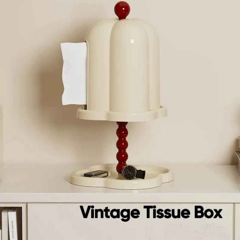 1/2Pcs Creative Retro Plastic Tissue Box Holder With Lid Desktop Organizer For Household Living Room Storage Dustproof Paper Box