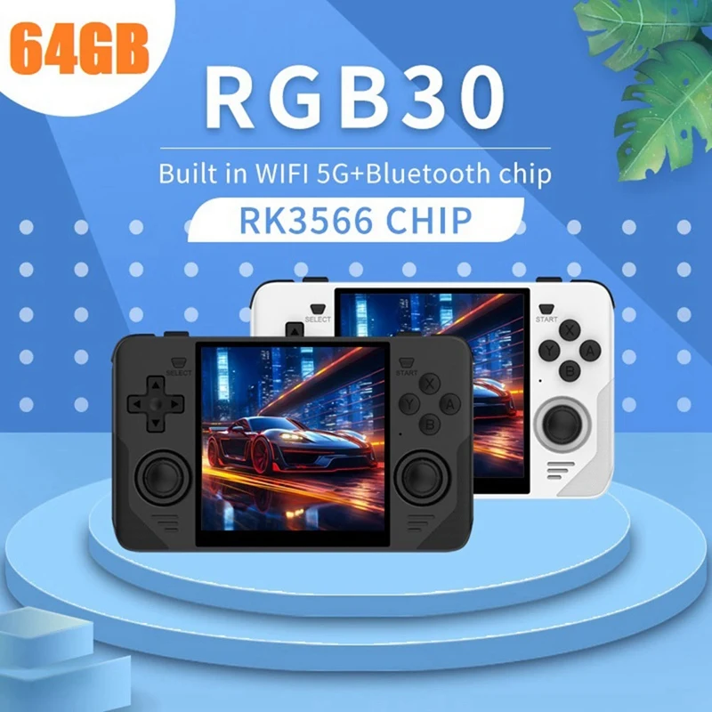 

Игровая консоль в стиле ретро RGB30, 16 ГБ + 64 ГБ, 4,0 дюйма, 720X720, четырехъядерный процессор, 5 ГГц, Wi-Fi + Bluetooth, 4100 мАч, портативный игровой контроллер, прочный
