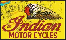 

Indian Motorcycle Sign Vinyl Decal Garage Signs Snap on Tool Box Enamel Signs