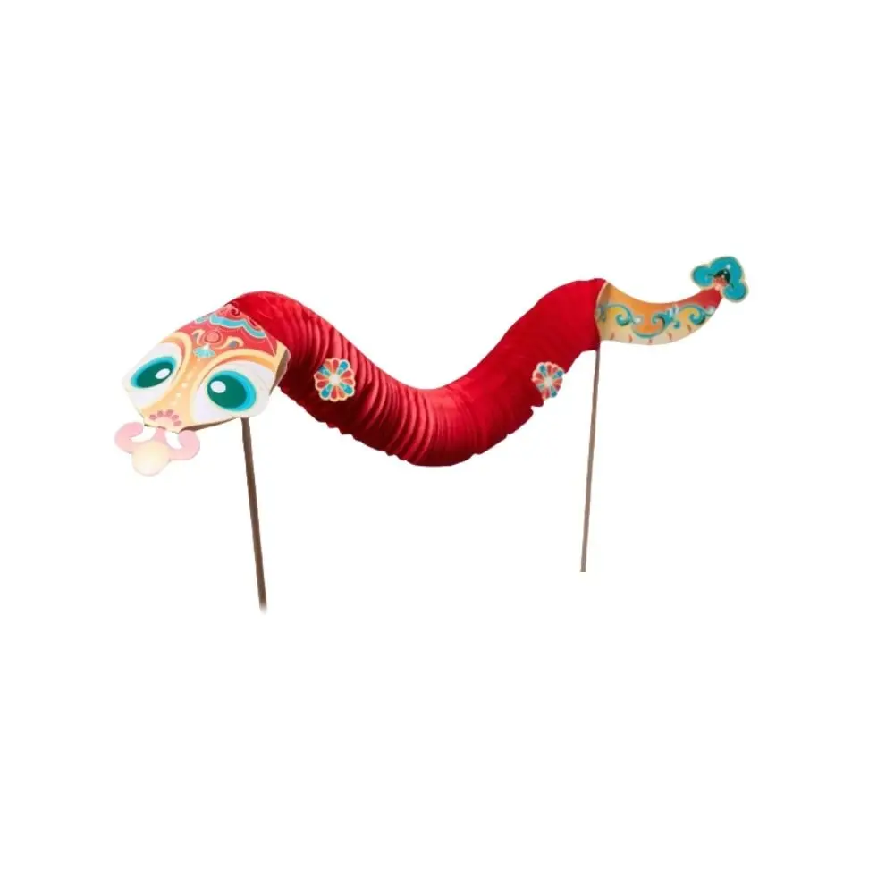 Chinese Tradition Lion Dance 2025 Jubilant Mini Snake DIY Steric Paper Snake Paper Flower Folding Spring Festival