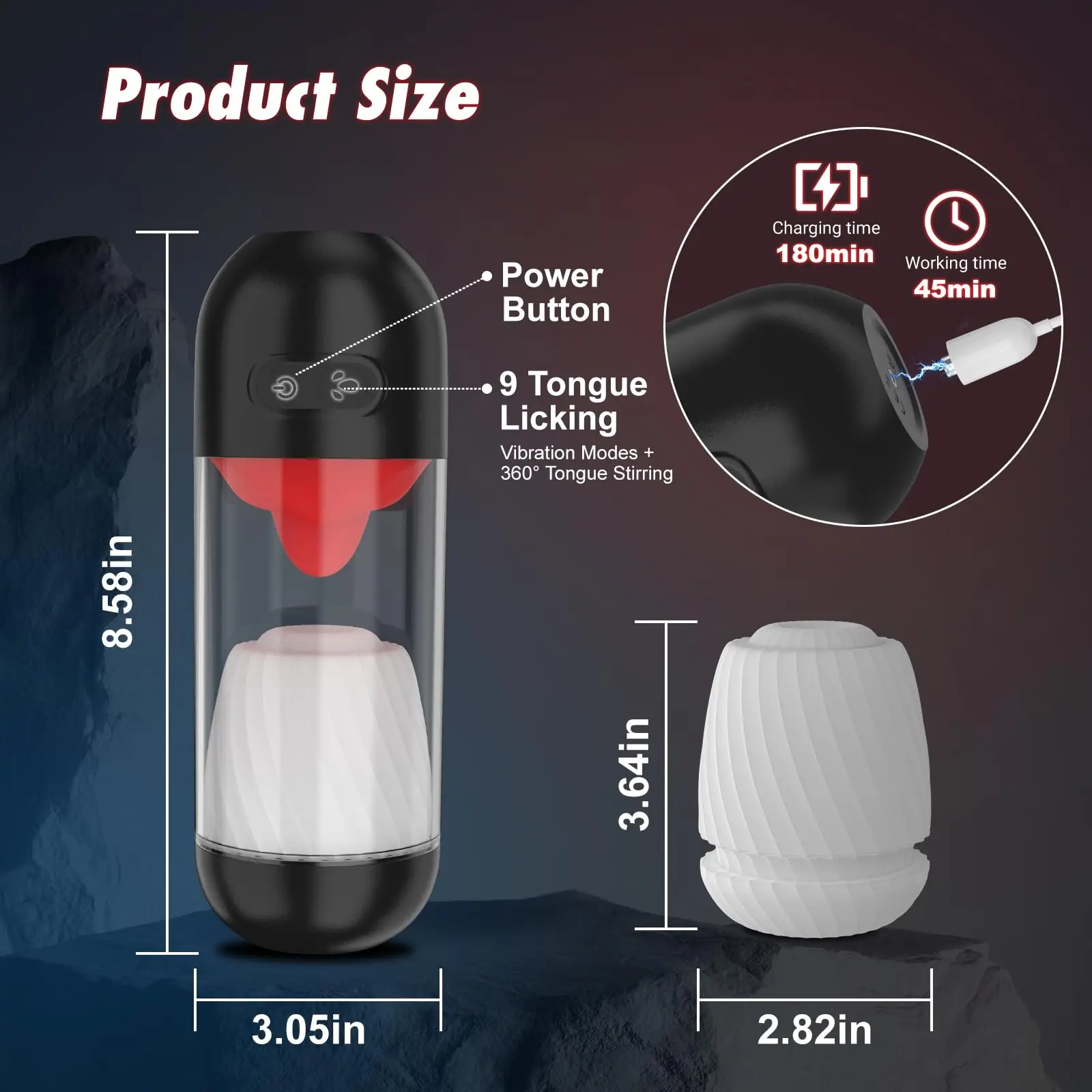 Male Masturbator Sex Toys for Men Penis Vibrator with APP Penis Pump with 9 Vibrating & 360&deg; Tongue Licking Adult Sex Product male masturbator,male masturbator cup,male masturbation aid