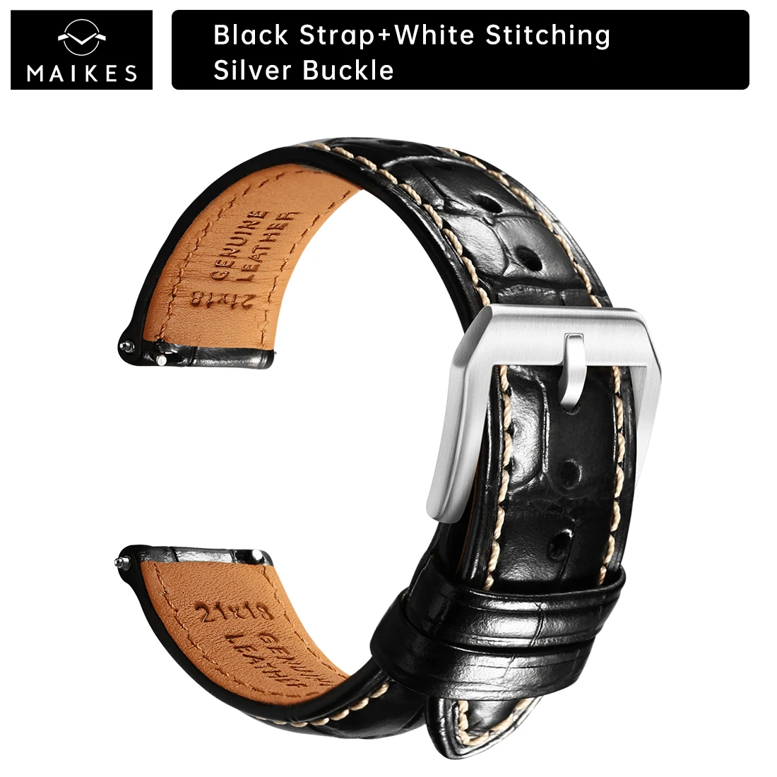 Maikes Luxury Rolex Leather Watch Strap Quick Release 20mm