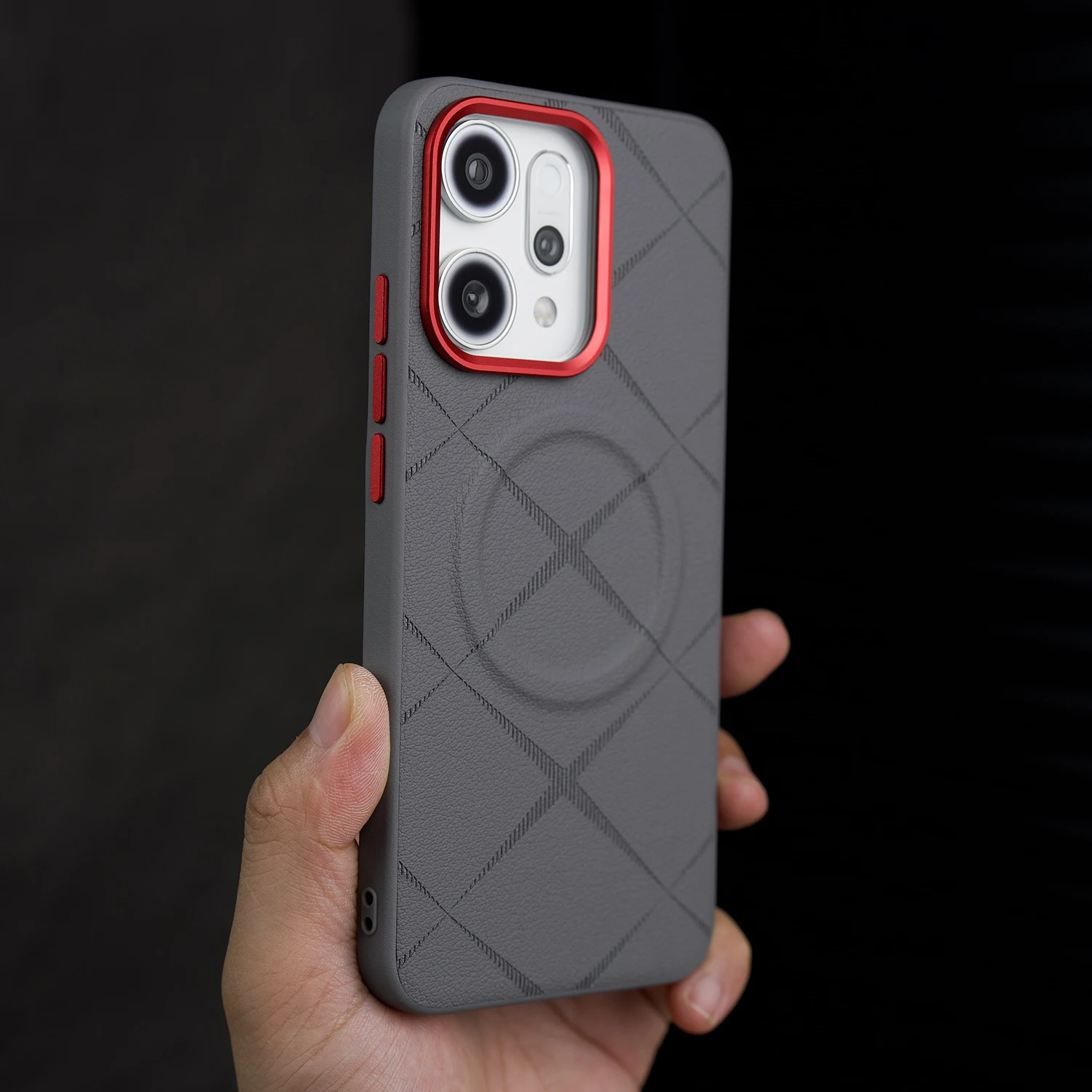 Fashion PU Leather Skin Magnetic Protective Back Cover Case