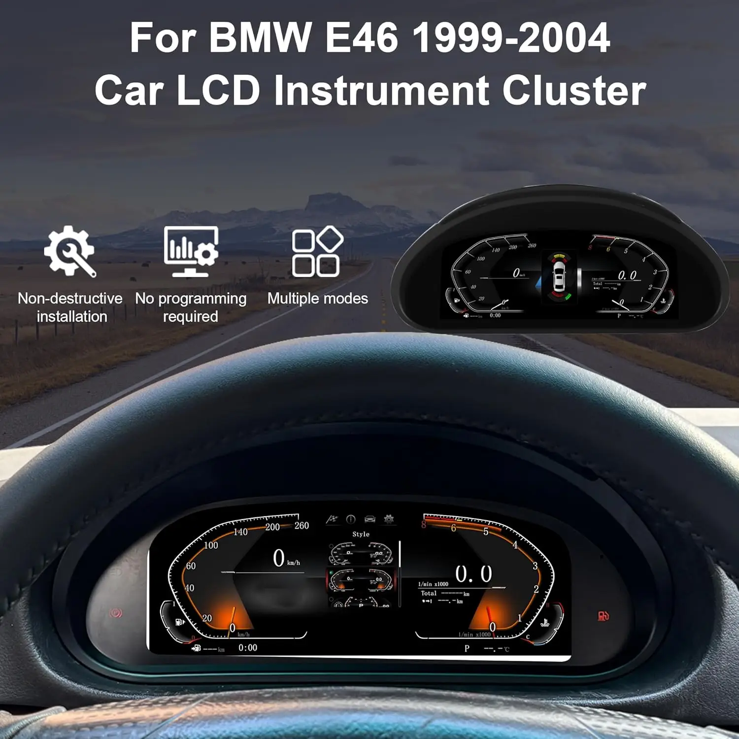 Panel de Instrumentos Digital de 10.25 Pulgadas para BMW Serie 3 E46 1999 2000 2004, Pantalla LCD, Cabina Virtual, Velocímetro, CarPlay 1