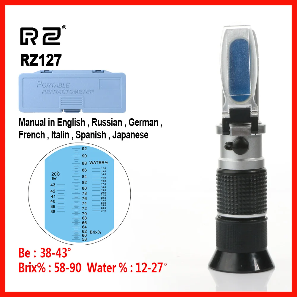 جهاز قياس انكسار العسل عالي الجودة RZ ماركة Brix Be Water 3 في 1 بنسبة ...