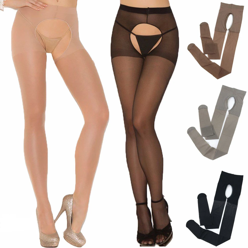 Description Picture 3 of itemWomen Hot Sexy Lingerie Stockings Fitness Open Crotch Crotchless Pantyhose Mesh See Through Lingerie Hosiery Underwear Tights