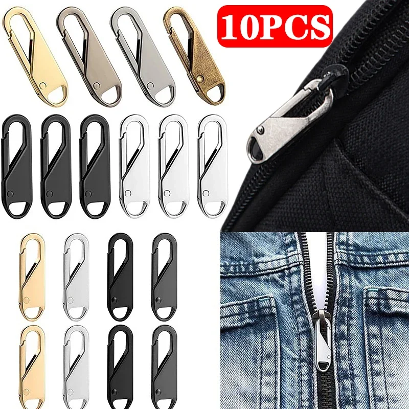 Zipper Slider 1-10Pcs Zipper Slider Puller Instant Zipper Repair Bag Replacement Bad Buckle Travel Bag Suitcase Head DIY Sewing Craft