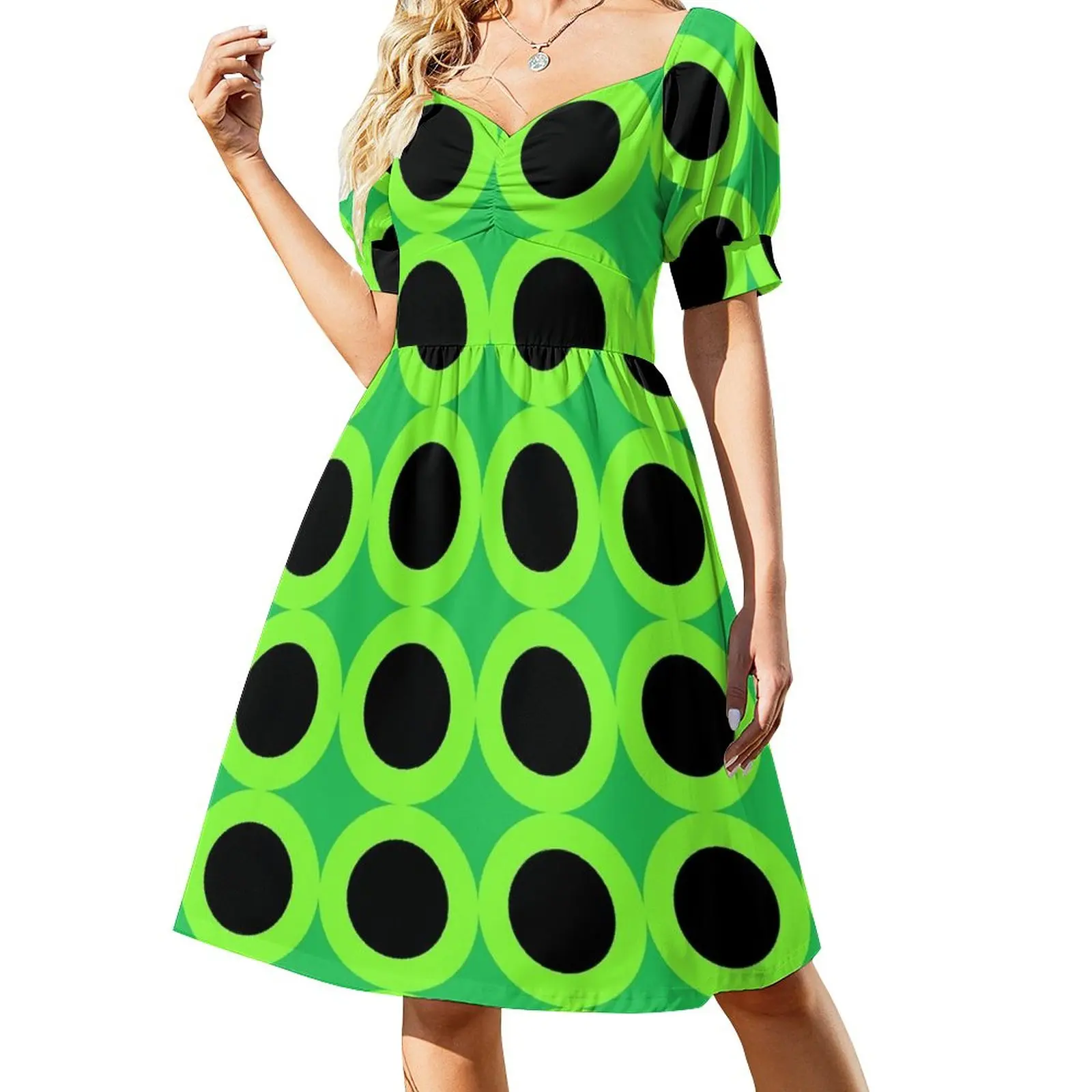 Green Circles Sleeveless Dress womens dress summer dresses womens 2024