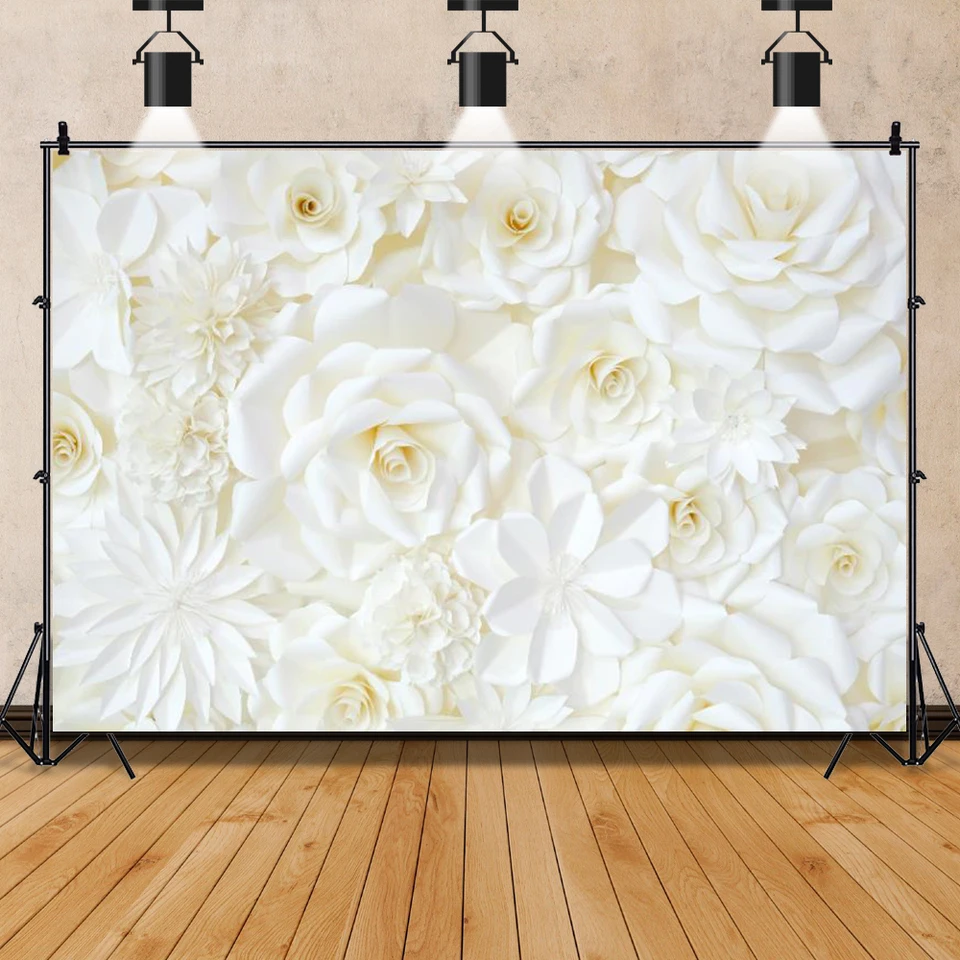 Fotohintergrund „Frische Blumen“ – 3x3m, Vinyl, Lichtabsorbierend, Für Hochzeiten, Portraits, Studio Und Events