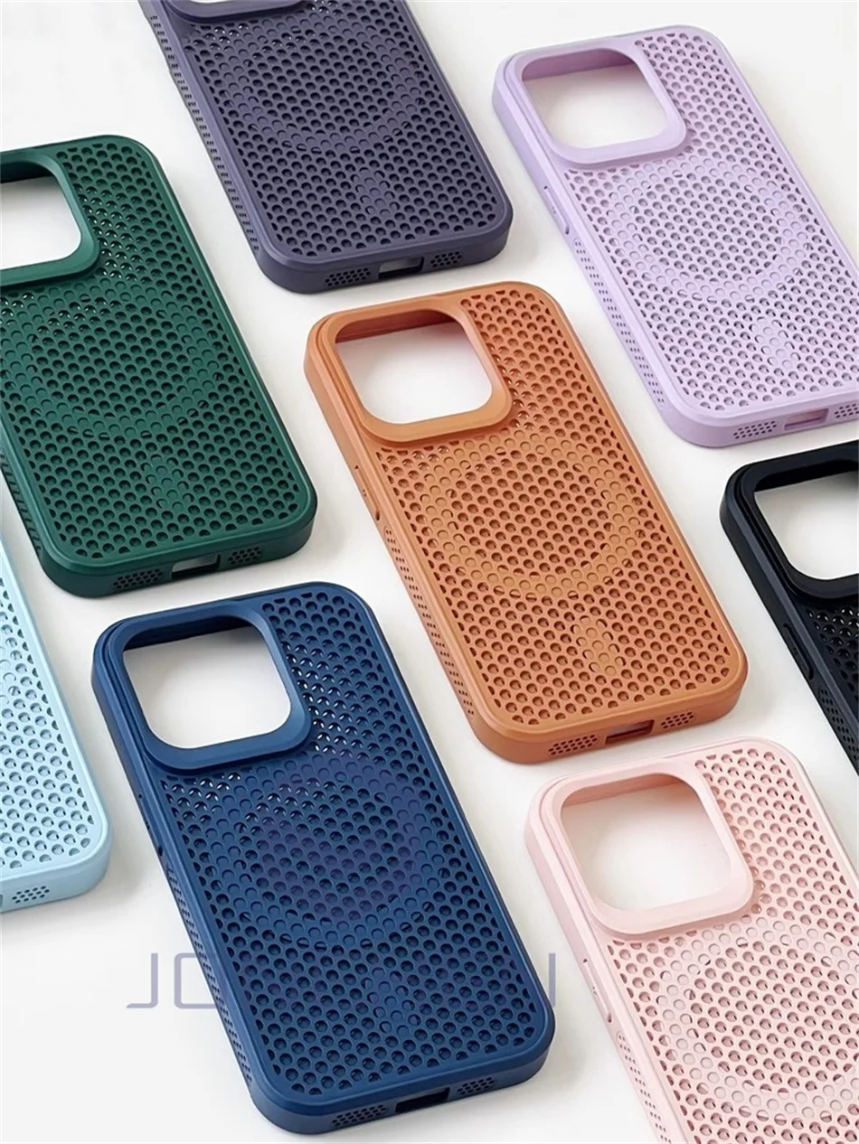 Luxury Cool Breathable Wireless Charging Magnetic Case with Heat Dissipation