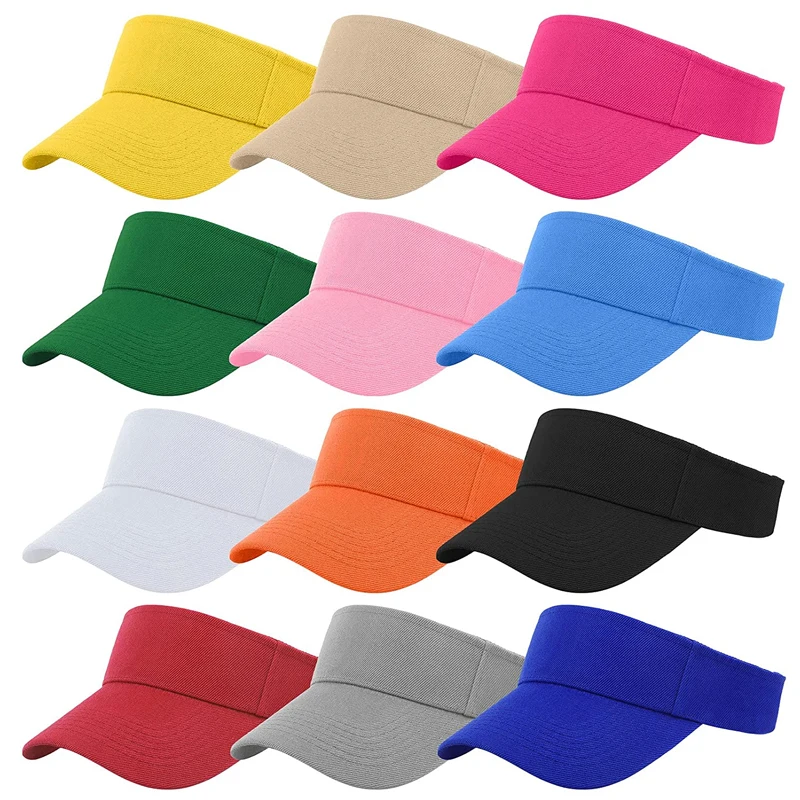 Summer Sun Hats Breathable Men Women Adjustable Visor UV Protection Top Empty Solid Sports Tennis Golf Running Sunscreen Cap sun hat sun protection hat tennis caps empty top hat