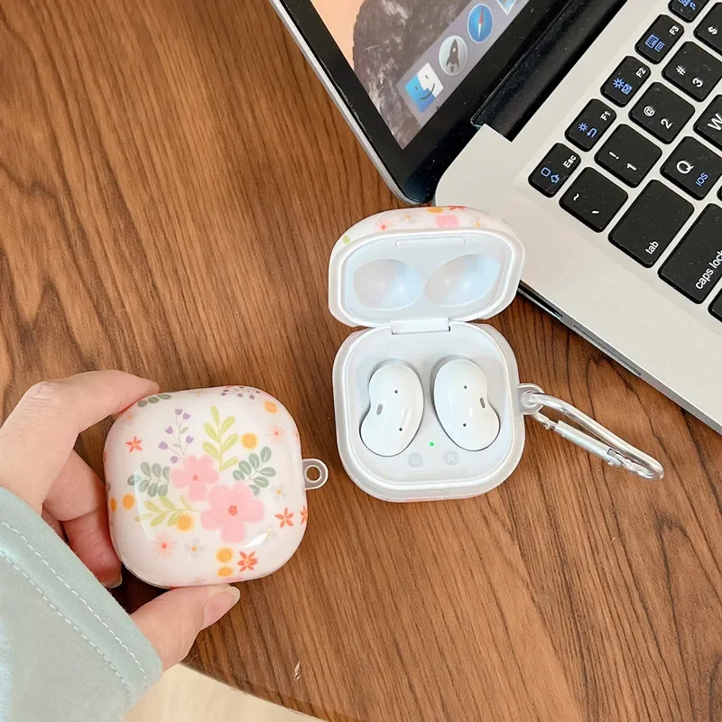 Per Samsung Galaxy Buds Live/Buds Pro/Buds 2/Buds 2 Pro/Buds Fe, Bellissimo Motivo Floreale Design Adesivi In Cristallo Custodia Per Auricolari