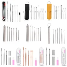 

6/7pcs/set Ear Cleaner Wax Removal Tool Earpick Sticks Earwax Remover Curette Ear Pick Cleaning Ear Cleanser Spoon For Ear Care