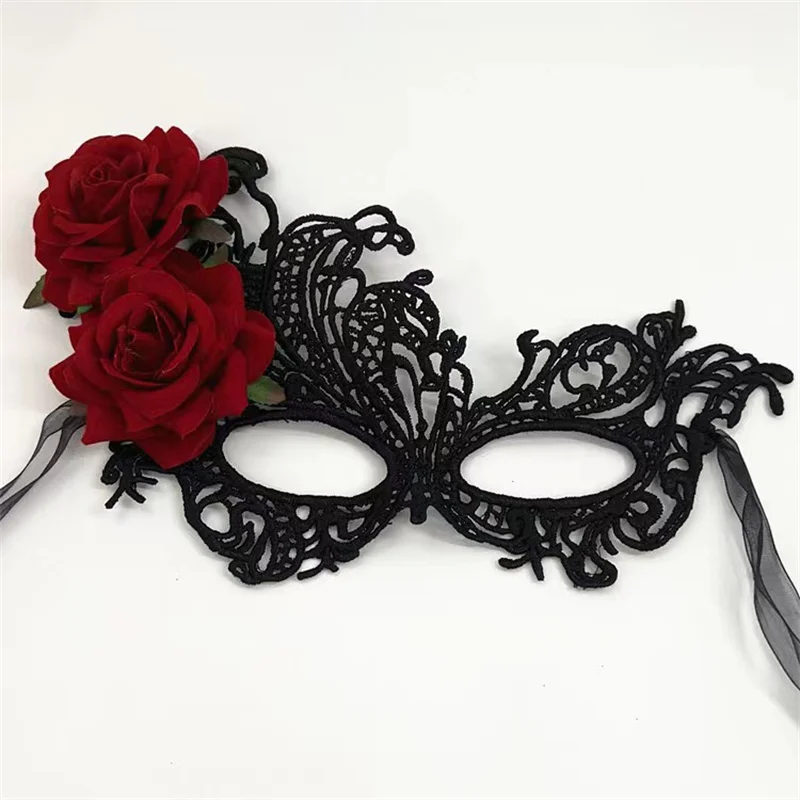 Banhado A Ouro Especado Lace Rose Mask Party Meia Face Halloween Maquiagem Bola Sexy E Divertido Eye Mask