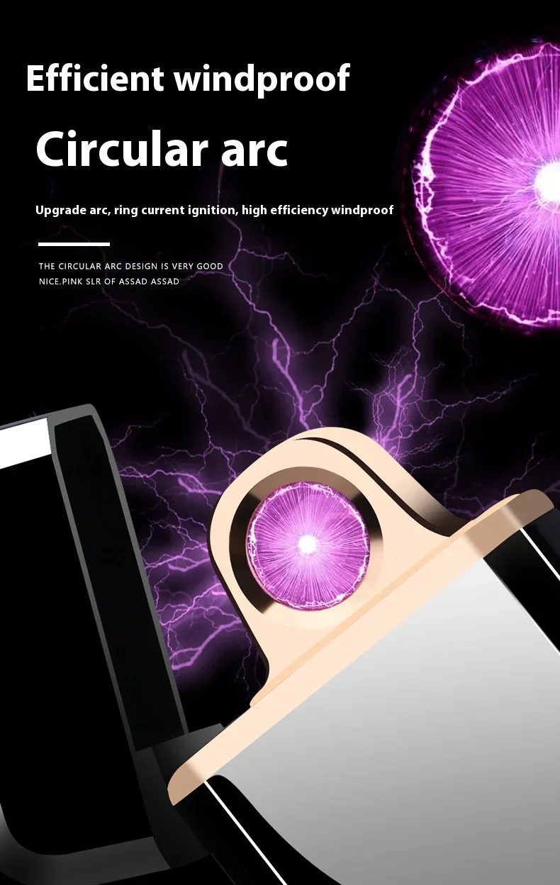 Description Picture 3 of itemNew Laser Induction Electric Double Arc USB Lighter Outdoor Windproof Metal Pulse Plasma Lighter LED Power Display Men's Gift