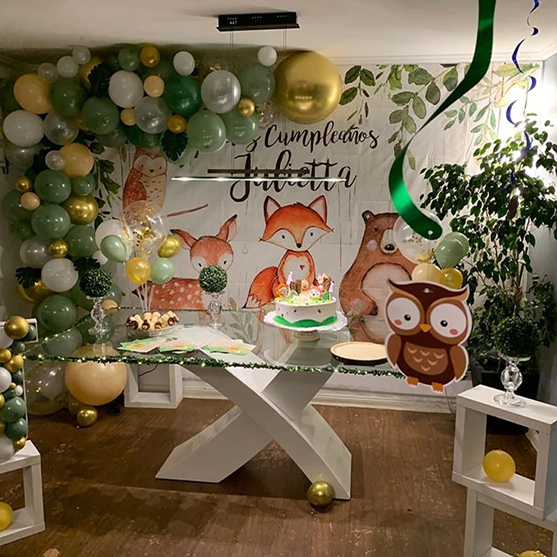 Balloon Woodland Animal Themed Baby Shower Banner Woodland Party