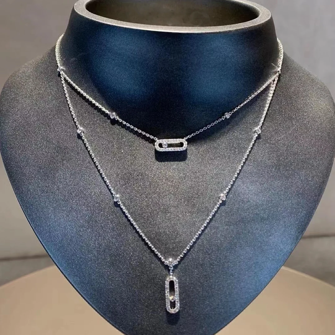 قلادة كلاسيكية من Move Uno ذات طبقات مزدوجة. S925...