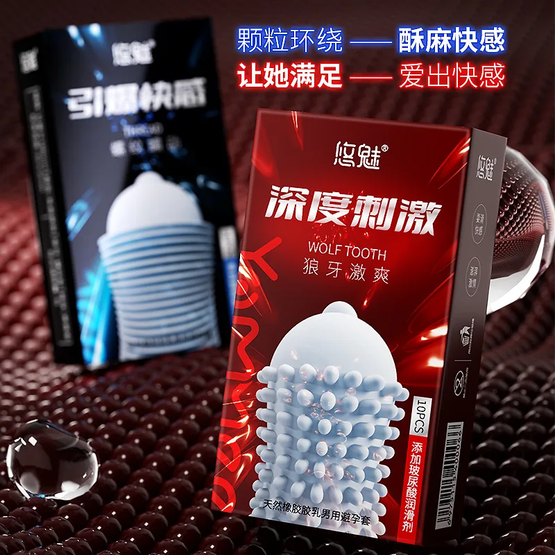 G-spot Delayed Condom Adult Sex Toys For Men Large Particles Penis Sleeves Erotic Products Fama Threaded Lasting Cock Condoms 3