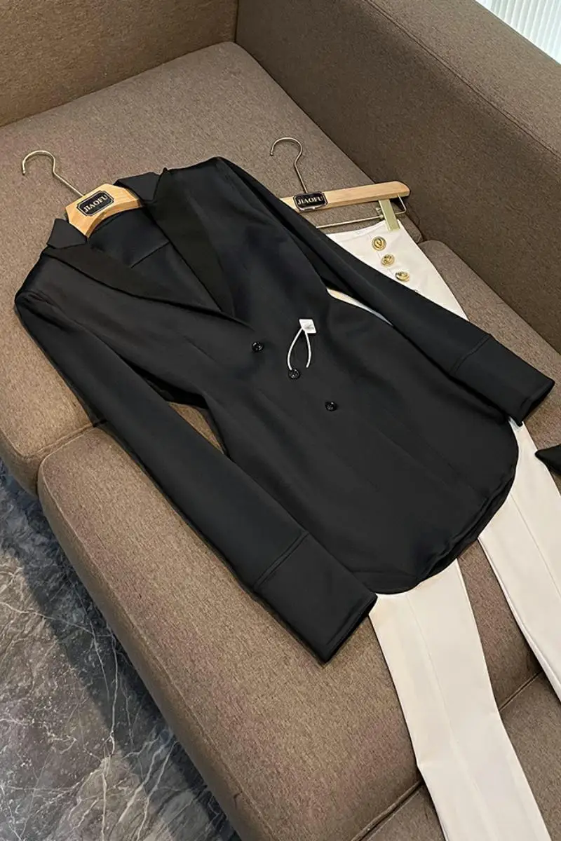 

New Arrival High Quality Women Work Coat Notched Single-breasted Office Lady Solid Slim Fitted Blazer