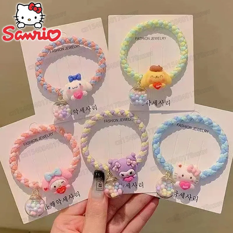 

2024 Sanrio Anime Hair Clip Children Hello Kitty Cinnamonroll Kuromi Anime Figure Cartoon Barrette Kawaii Hair Band Accessories
