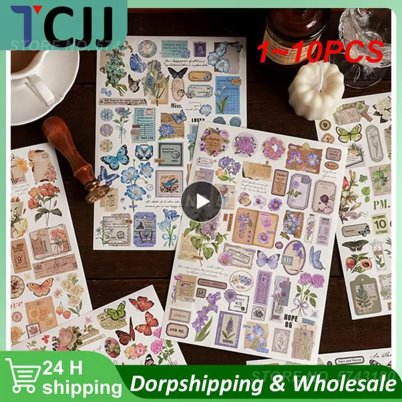 1 ~ 10 Stuks Kaartliefhebber [Vlinder Tuin Serie] Vintage Journal Stickers Washi Papieren Sticker Plakboek