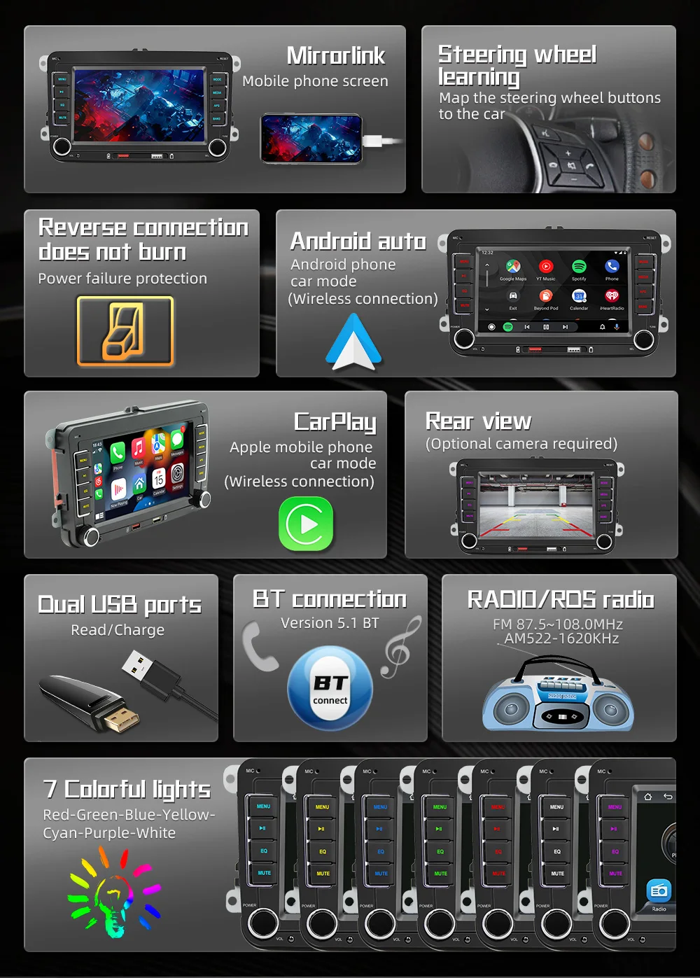 7" 2 Din HD Car Media Video RDS Airplay Car Radio Wireless CarPlay Android Auto Stereo Audio For VW/Seat/Skoda/Passat/Golf/Polo 8 S9cd60f885ba3488f9aaba49e6c4952f4z 7" 2 Din HD Car Media Video RDS Airplay Car Radio Wireless CarPlay Android Auto Stereo Audio For VW/Seat/Skoda/Passat/Golf/Polo