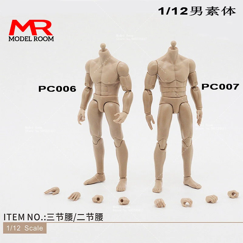 PC006 PC007 1/12 Scale Male Joint Body 15cm 2/3 Waist Sections Super Flexible Male Soldier Action Figure Doll