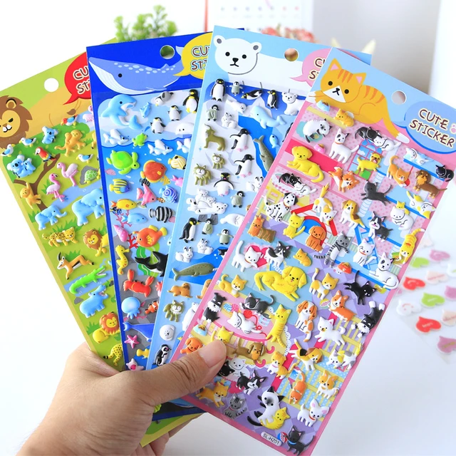 Kawaii Animal Party Sea World 3D Puffy Sticker Cute Stickers