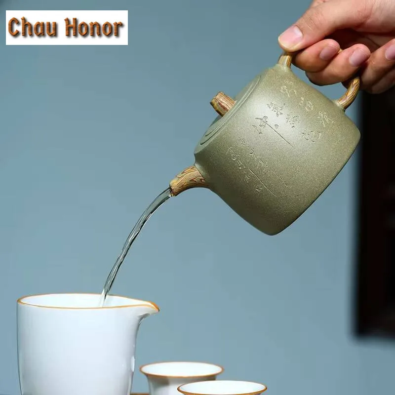 320ml Boutique Yixing Purple Clay Teapots Raw Ore Bean Green Mud Tea Pot Household Filter Kettle Zisha Teaware Collection Gifts