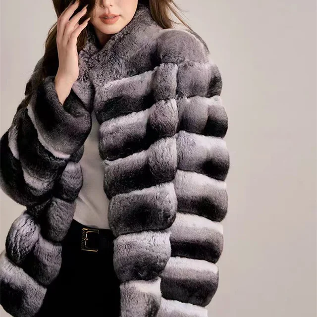 2026 The New Selling Faux Chinchilla Hair Short Coat Women A Variety Of Styles Optional Splicing Faux Totoro Fur Coat 3