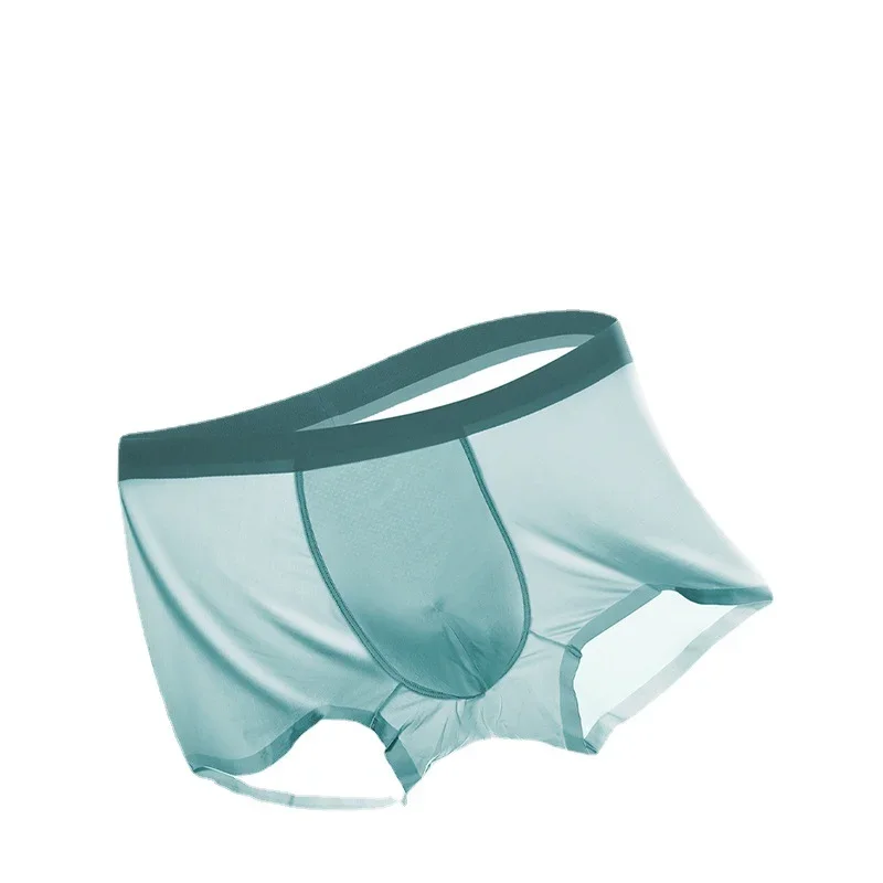 

Ice silk summer seamless men's underpants float fast dry add fat increase mid-waist antibacterial boxers