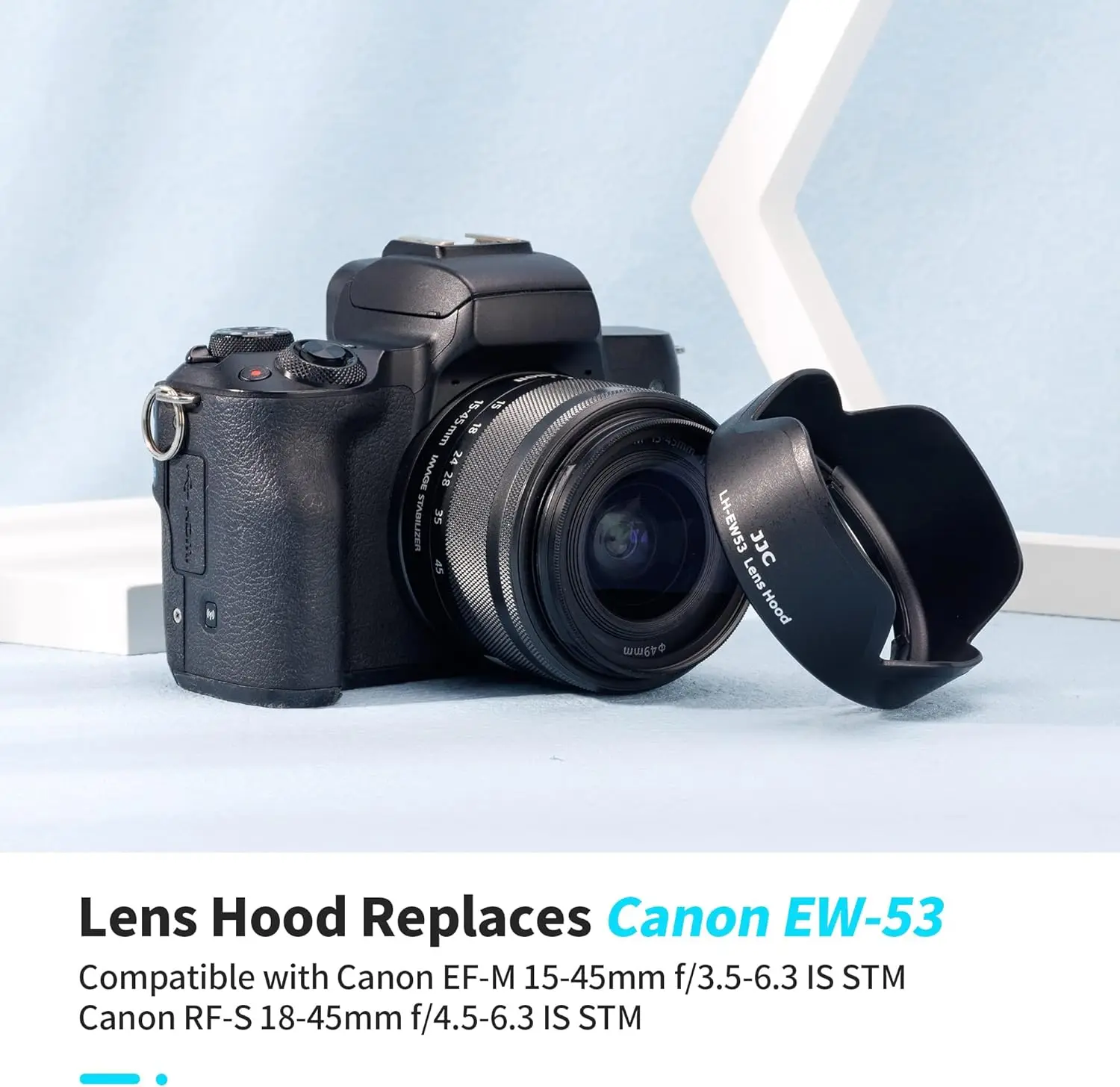 Jjc Camera Lens Hood Shade Per Ef-M 15-45Mm F/3.5-6.3 Is Stm Lens Per Canon Eos M50 Mark Ii M5 M50 M6 Mark Ii M200 M100 M10