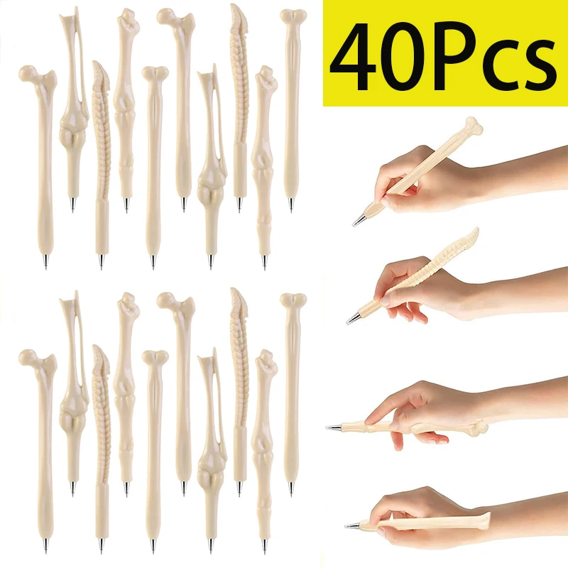 

40Pcs Bone Shape Ballpoint Pens Novelty Black Ink Pen for Doctor Nurse Friends Ballpoint Pen Hot