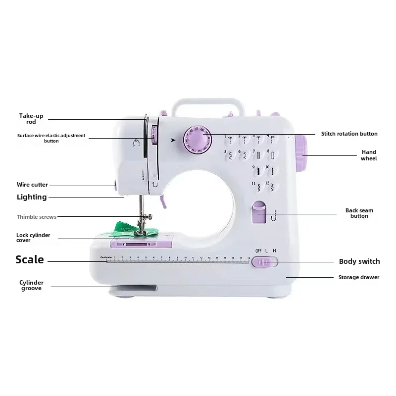 Sewing Machine 505A Cross-border Household Electric Desktop Handheld Fully Automatic Sewing Machine Lock Edge