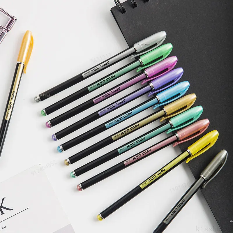 12pcs/set Ballpoint Pen Set Glitter Gel Pens For School Office Adult  Coloring Book Journals Drawing Doodling Art Markers Gel Pen - Gel Pens -  AliExpress