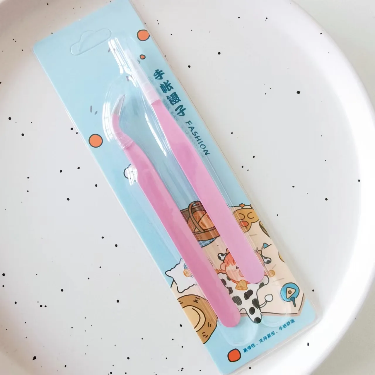 Steel Tweezers 2PCS MINKYS Candy Color For Journal Sticker ESD Beauty Salon DIY