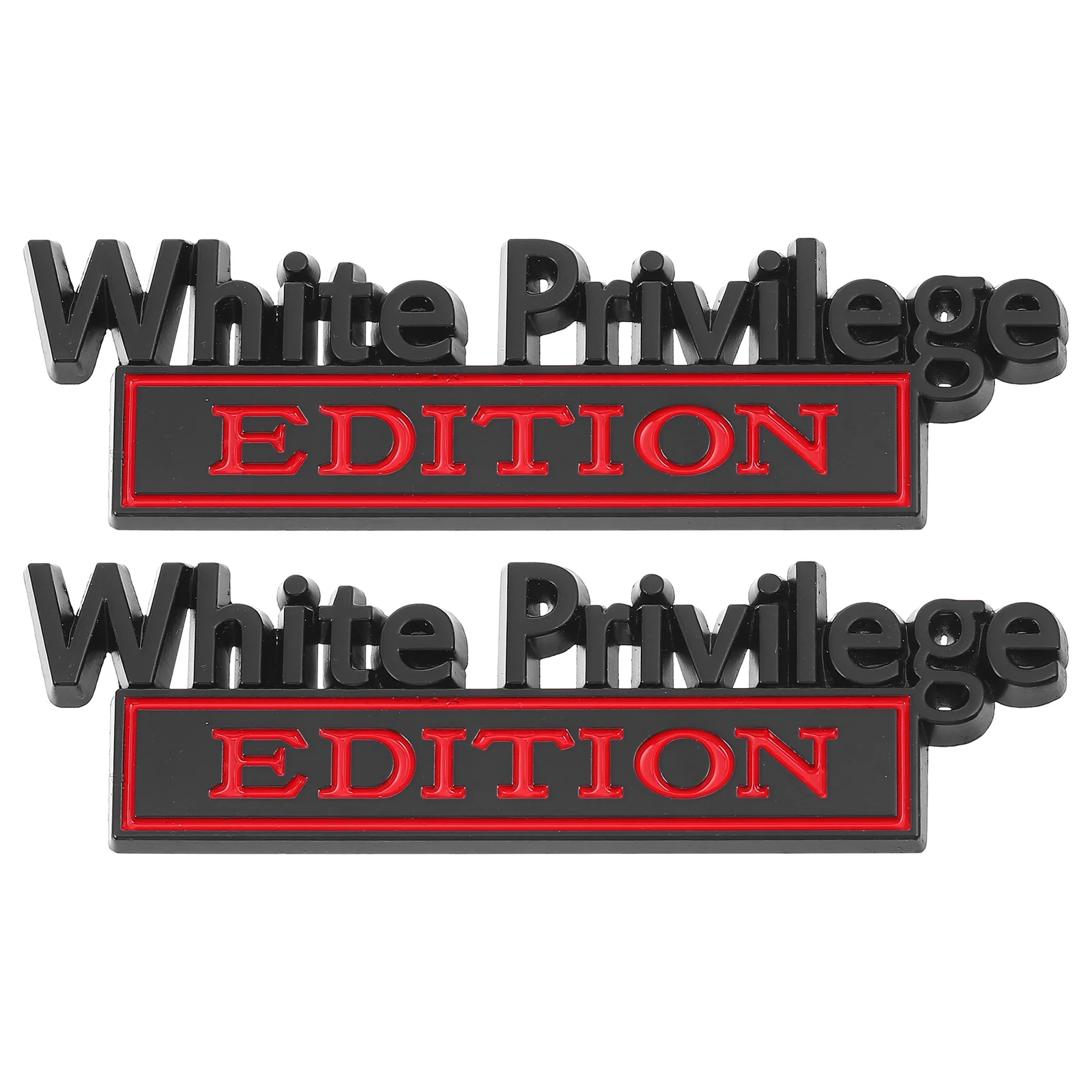 

2pcs Universal Car Truck Logo Sticker Decal 3D Metal White Privilege Edition Badge Decal