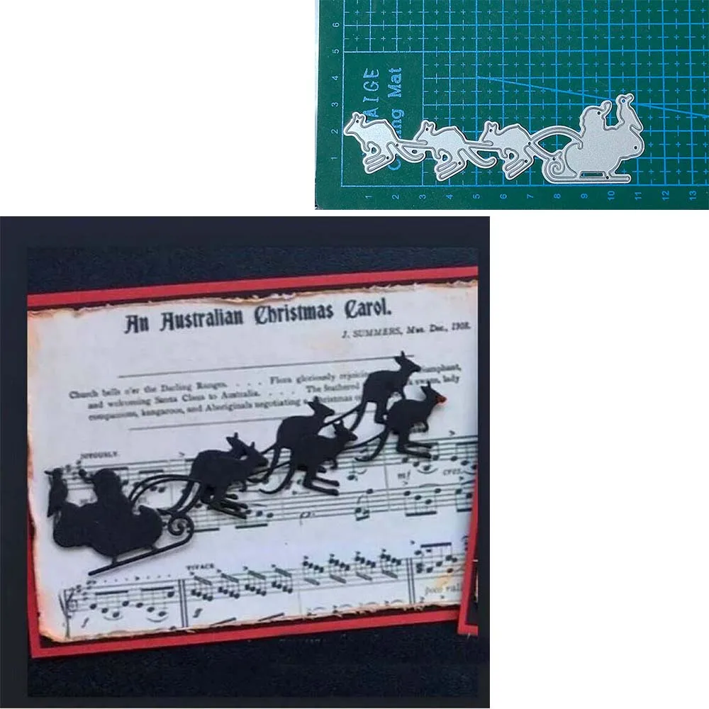 

Металлические Вырубные штампы, вырезанные формы, Рождественские сани, олень, скрапбукинг, бумажный нож, форма, лезвие, искусственный перфоратор