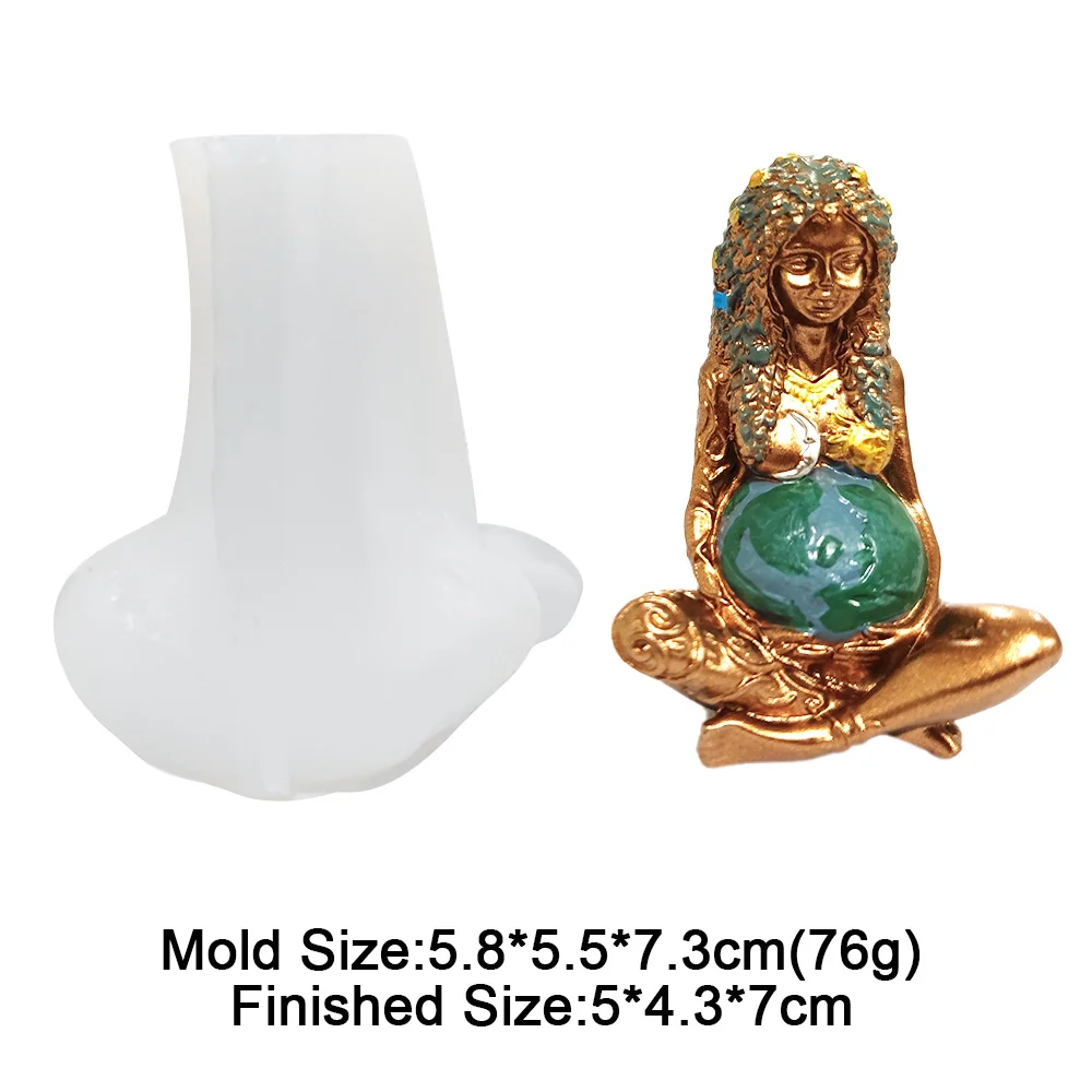 Mutter Erde Silikonform 3D Gaia Göttin Modell DIY handgemachte Kerze Wachs Gips Epoxidharz Aromatherapie Ton machen Form – Detail 8