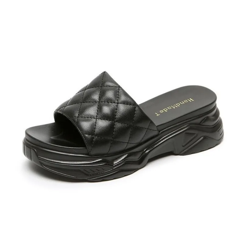 Shoes Low Slippers Casual On A Wedge Slipers Women Slides Platform Luxury Soft Summer Leisure Fashion Rome Hoof Heels cozy