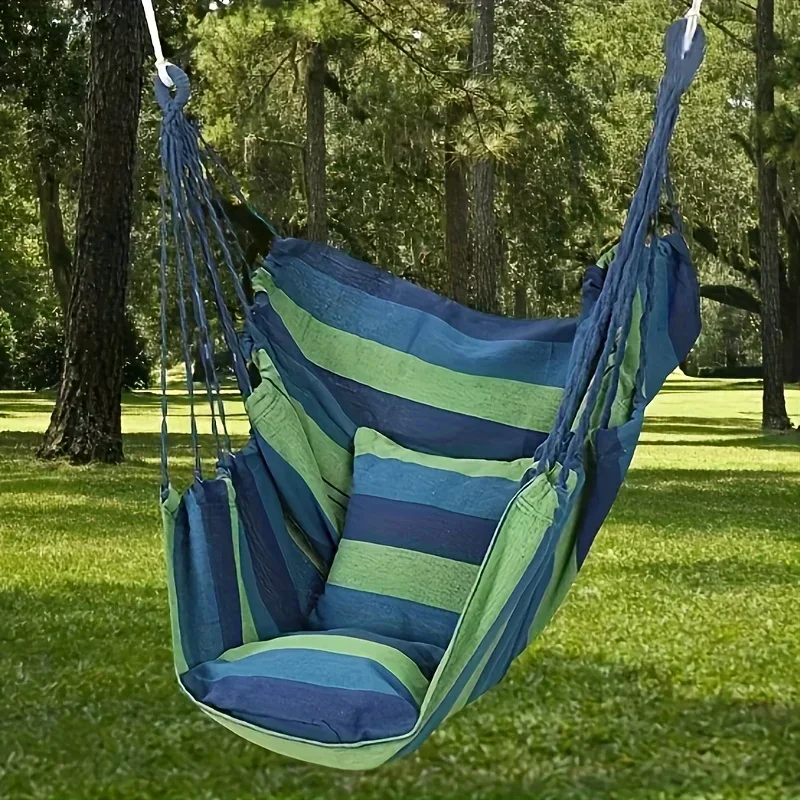 Outdoor Swing Hammock Chair Canvas Leisure Chair No Pillow Or Cushion Dormitory Hammock Swing Rocking Chair With Storage Bag Outdoor Hammock Swing Hammock Swing Chair