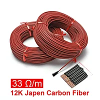 Câble chauffant chaud au sol 12K, 100 mètres, 33ohm/m, fils chauffants en Fiber de carbone, bobine de fil chauffant 1