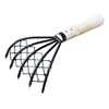 Claw Rake with Mesh Net 15 Inch Hand Rake 5-Tine Steel Clamming Claws Long Lightweight Handled Shell Clam Digger 2