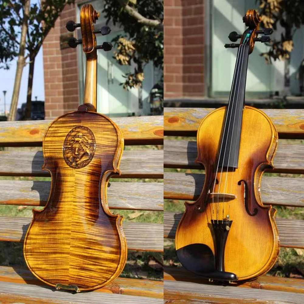 Acoustic Violin Hand Carved Beethoven Violin 4/4 European spruce Antonio Stradivari violin professional musical instrument violino acoustic violin violin accessories
