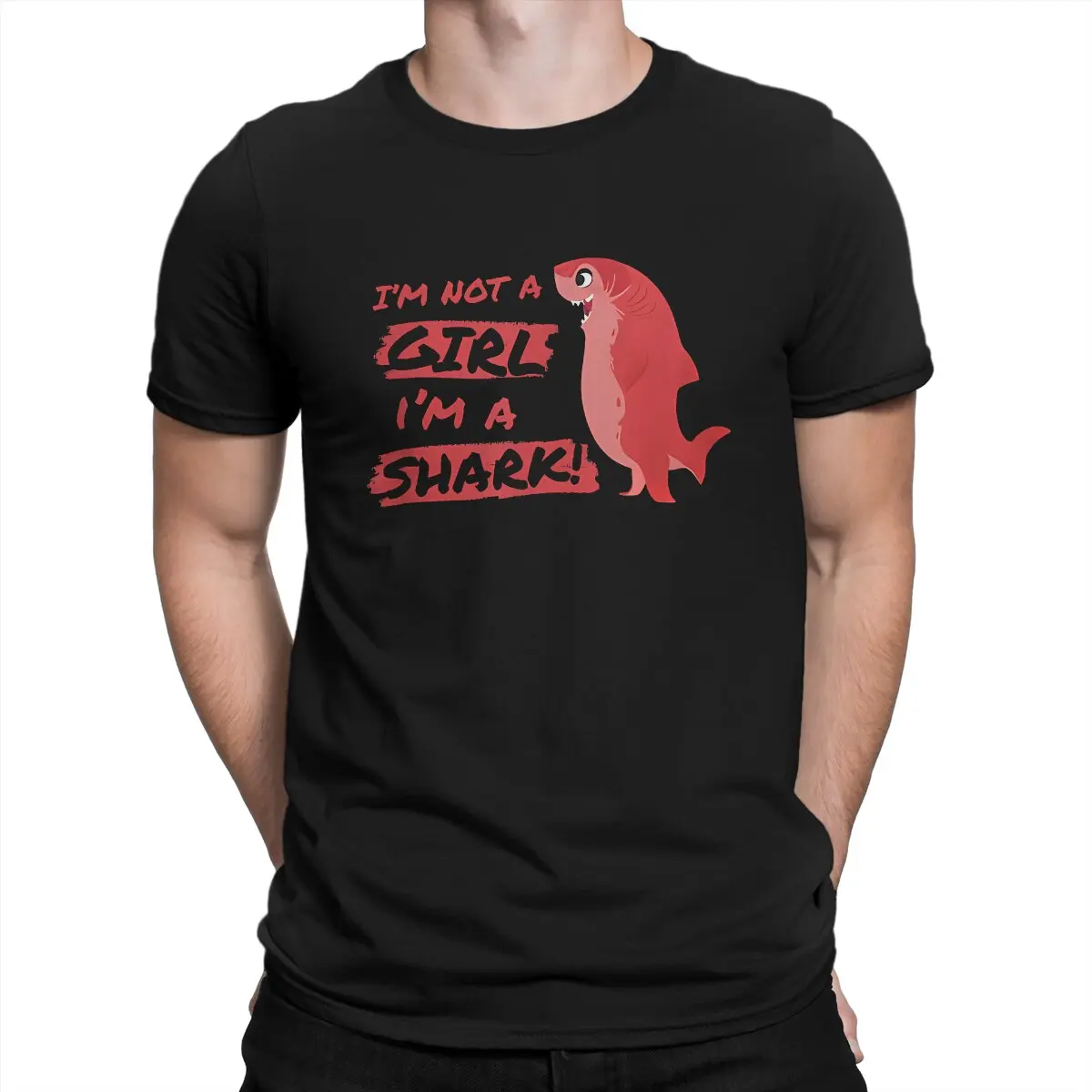 

Nimona Cartoon Newest TShirt for Men I'm A Shark Round Neck Pure Cotton T Shirt Distinctive Birthday Gifts Tops